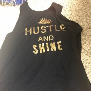 Black Old Navy active tank “Hustle and Shine”